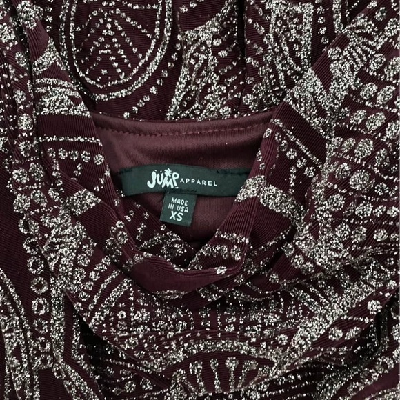 Jump Maroon Glitter Patterned Mini Dress - Picture 3 of 3